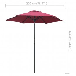 Acquista Ombrellone Rosso Borgogna 200x211 cm in Alluminio con riferimento GHV-47208 della ditta GARDENHOME