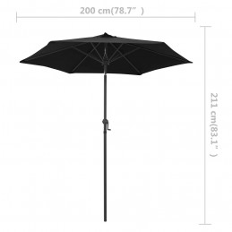 Acquista Ombrellone Nero 200x211 cm in Alluminio con riferimento GHV-47210 della ditta GARDENHOME