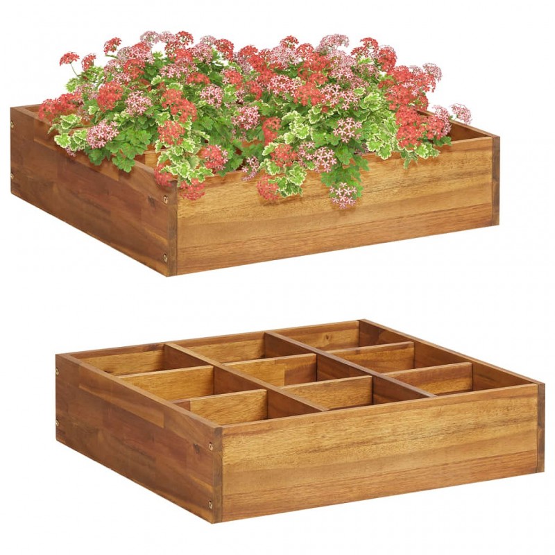 Acquista Letto Rialzato da Giardino in Massello d'Acacia 60x60x15 cm con riferimento GHV-46575 della ditta GARDENHOME
