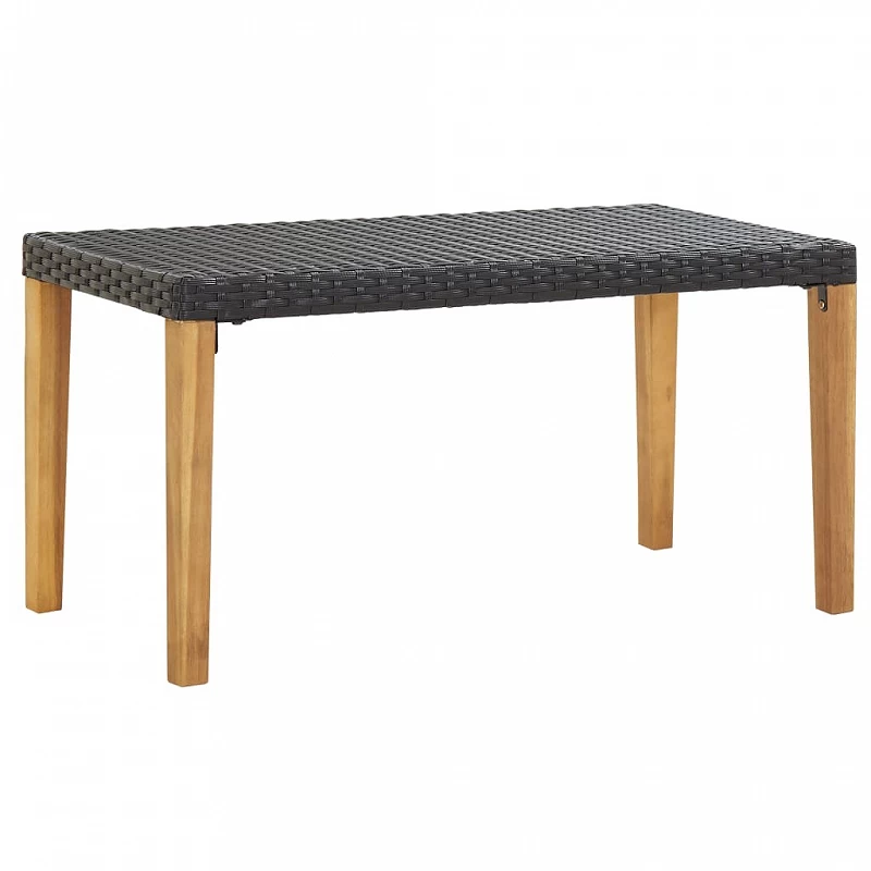 Acquista Panchina da Giardino 120 cm Nero Polyrattan e Massello d'Acacia con riferimento GHV-46488 della ditta GARDENHOME