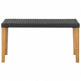 Acquista Panchina da Giardino 120 cm Nero Polyrattan e Massello d'Acacia con riferimento GHV-46488 della ditta GARDENHOME