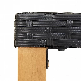 Acquista Panchina da Giardino 120 cm Nero Polyrattan e Massello d'Acacia con riferimento GHV-46488 della ditta GARDENHOME