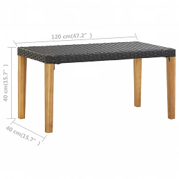 Acquista Panchina da Giardino 120 cm Nero Polyrattan e Massello d'Acacia con riferimento GHV-46488 della ditta GARDENHOME