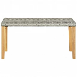Acquista Panchina da Giardino 120 cm Grigio Polyrattan Massello d'Acacia con riferimento GHV-46489 della ditta GARDENHOME
