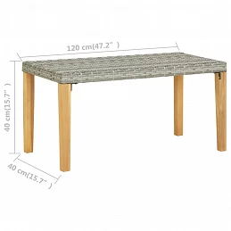 Acquista Panchina da Giardino 120 cm Grigio Polyrattan Massello d'Acacia con riferimento GHV-46489 della ditta GARDENHOME