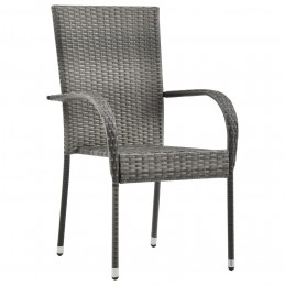 Acquista Sedie da Esterno Impilabili 2 pz Grigie in Polyrattan con riferimento GHV-46464 della ditta GARDENHOME