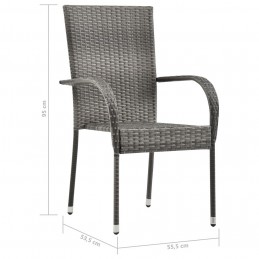 Acquista Sedie da Esterno Impilabili 2 pz Grigie in Polyrattan con riferimento GHV-46464 della ditta GARDENHOME