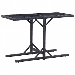 Acquista Tavolo da Giardino Nero 110x53x72 cm in Vetro e Polyrattan con riferimento GHV-46452 della ditta GARDENHOME