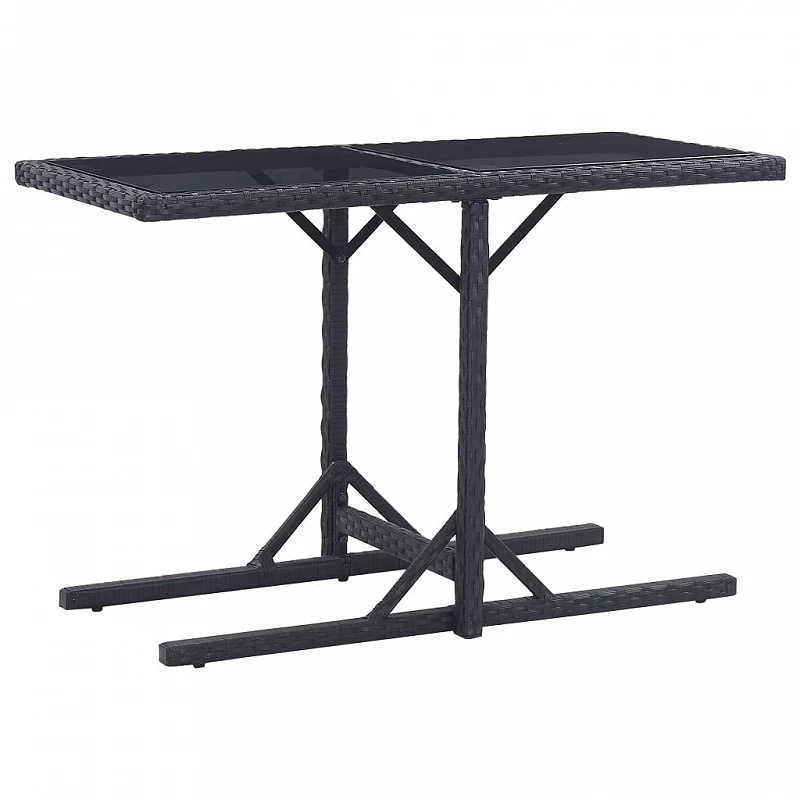 Acquista Tavolo da Giardino Nero 110x53x72 cm in Vetro e Polyrattan con riferimento GHV-46452 della ditta GARDENHOME