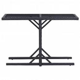 Acquista Tavolo da Giardino Nero 110x53x72 cm in Vetro e Polyrattan con riferimento GHV-46452 della ditta GARDENHOME