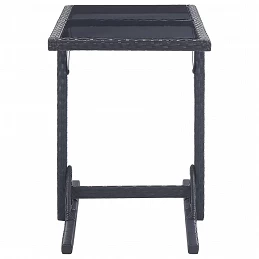 Acquista Tavolo da Giardino Nero 110x53x72 cm in Vetro e Polyrattan con riferimento GHV-46452 della ditta GARDENHOME