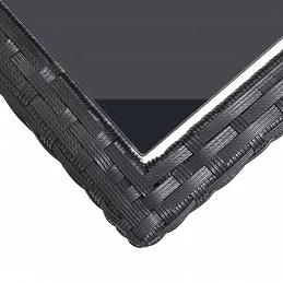 Acquista Tavolo da Giardino Nero 110x53x72 cm in Vetro e Polyrattan con riferimento GHV-46452 della ditta GARDENHOME