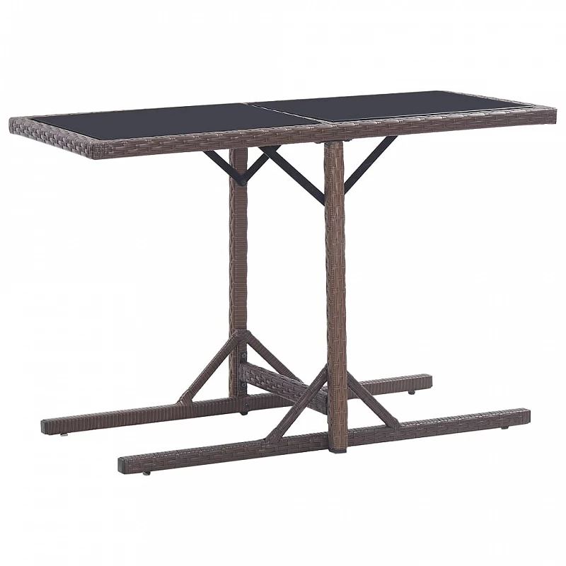 Acquista Tavolo da Giardino Marrone 110x53x72 cm in Vetro e Polyrattan con riferimento GHV-46453 della ditta GARDENHOME