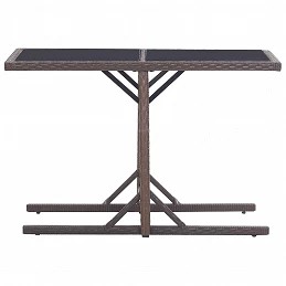 Acquista Tavolo da Giardino Marrone 110x53x72 cm in Vetro e Polyrattan con riferimento GHV-46453 della ditta GARDENHOME