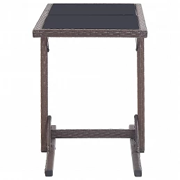 Acquista Tavolo da Giardino Marrone 110x53x72 cm in Vetro e Polyrattan con riferimento GHV-46453 della ditta GARDENHOME