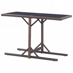 Acquista Tavolo da Giardino Marrone 110x53x72 cm in Vetro e Polyrattan con riferimento GHV-46453 della ditta GARDENHOME