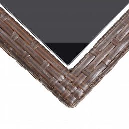 Acquista Tavolo da Giardino Marrone 110x53x72 cm in Vetro e Polyrattan con riferimento GHV-46453 della ditta GARDENHOME