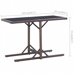 Acquista Tavolo da Giardino Marrone 110x53x72 cm in Vetro e Polyrattan con riferimento GHV-46453 della ditta GARDENHOME