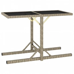 Acquista Tavolo da Giardino Beige 110x53x72 cm in Vetro e Polyrattan con riferimento GHV-46454 della ditta GARDENHOME