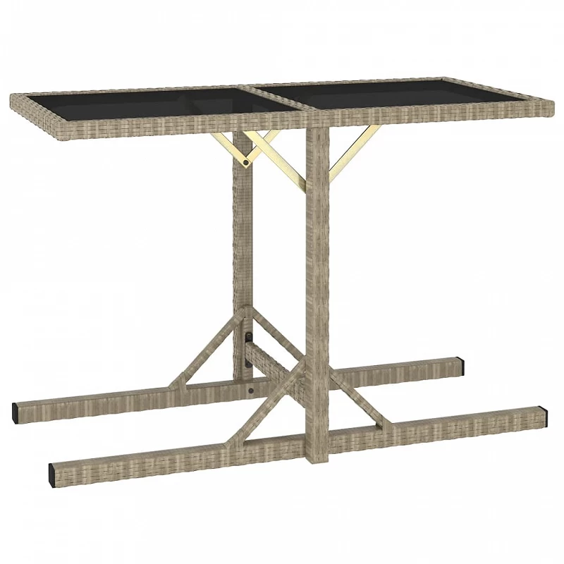 Acquista Tavolo da Giardino Beige 110x53x72 cm in Vetro e Polyrattan con riferimento GHV-46454 della ditta GARDENHOME