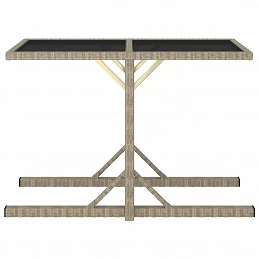Acquista Tavolo da Giardino Beige 110x53x72 cm in Vetro e Polyrattan con riferimento GHV-46454 della ditta GARDENHOME