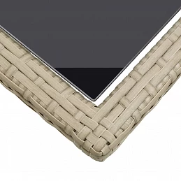 Acquista Tavolo da Giardino Beige 110x53x72 cm in Vetro e Polyrattan con riferimento GHV-46454 della ditta GARDENHOME
