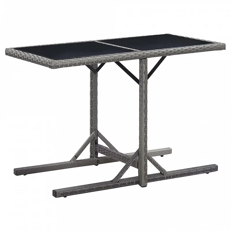 Acquista Tavolo da Giardino Antracite 110x53x72 cm in Vetro e Polyrattan con riferimento GHV-46455 della ditta GARDENHOME