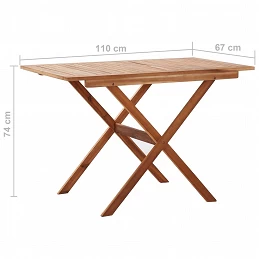 Acquista Tavolo da Giardino 110x67x74 cm in Legno Massello di Acacia con riferimento GHV-46458 della ditta GARDENHOME