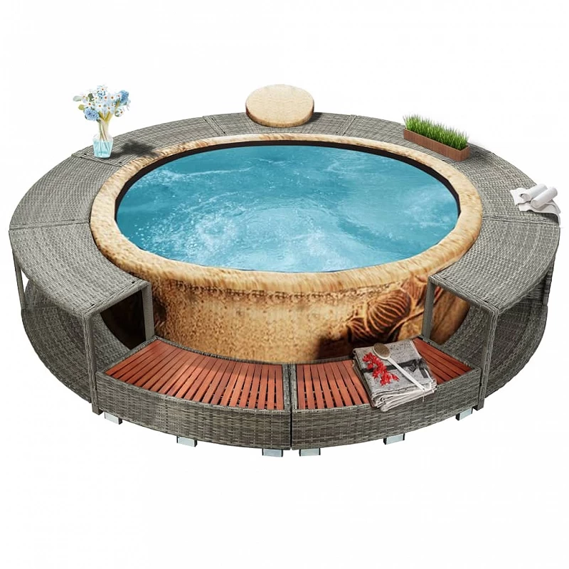 Acquista Bordo Spa Grigio in Polyrattan con riferimento GHV-46459 della ditta GARDENHOME
