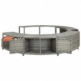 Acquista Bordo Spa Grigio in Polyrattan con riferimento GHV-46459 della ditta GARDENHOME
