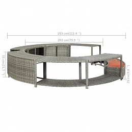 Acquista Bordo Spa Grigio in Polyrattan con riferimento GHV-46459 della ditta GARDENHOME