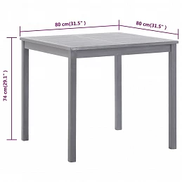 Acquista Tavolo da Giardino Grigio 80x80x74 cm Legno Massello di Acacia con riferimento GHV-46324 della ditta GARDENHOME