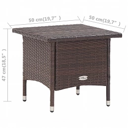 Acquista Tavolino da Tè Marrone 50x50x47 cm in Polyrattan con riferimento GHV-46251 della ditta GARDENHOME