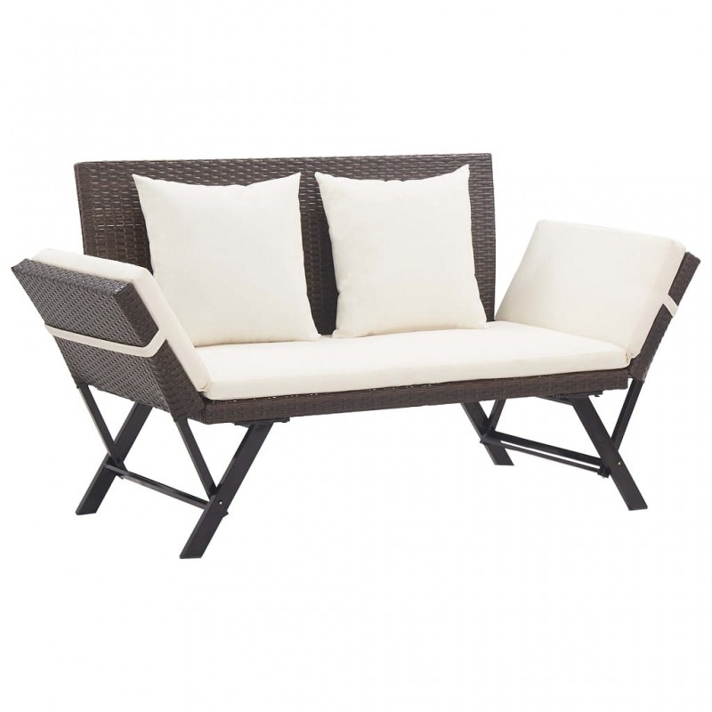 Acquista Panchina da Giardino con Cuscini 176 cm Marrone in Polyrattan con riferimento GHV-46231 della ditta GARDENHOME