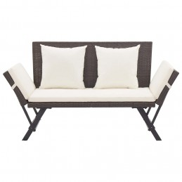 Acquista Panchina da Giardino con Cuscini 176 cm Marrone in Polyrattan con riferimento GHV-46231 della ditta GARDENHOME