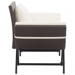Acquista Panchina da Giardino con Cuscini 176 cm Marrone in Polyrattan con riferimento GHV-46231 della ditta GARDENHOME