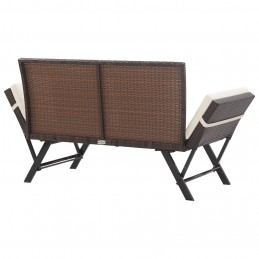 Acquista Panchina da Giardino con Cuscini 176 cm Marrone in Polyrattan con riferimento GHV-46231 della ditta GARDENHOME