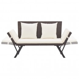 Acquista Panchina da Giardino con Cuscini 176 cm Marrone in Polyrattan con riferimento GHV-46231 della ditta GARDENHOME