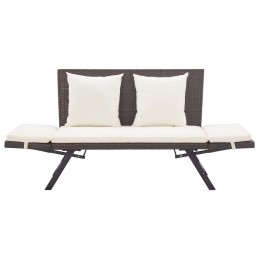Acquista Panchina da Giardino con Cuscini 176 cm Marrone in Polyrattan con riferimento GHV-46231 della ditta GARDENHOME