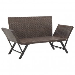 Acquista Panchina da Giardino con Cuscini 176 cm Marrone in Polyrattan con riferimento GHV-46231 della ditta GARDENHOME