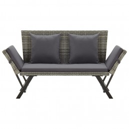 Acquista Panchina da Giardino con Cuscini 176 cm in Polyrattan Grigio con riferimento GHV-46232 della ditta GARDENHOME