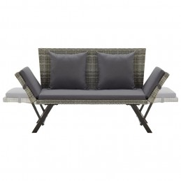 Acquista Panchina da Giardino con Cuscini 176 cm in Polyrattan Grigio con riferimento GHV-46232 della ditta GARDENHOME