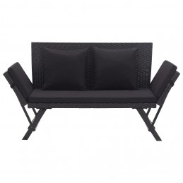 Acquista Panchina da Giardino con Cuscini 176 cm Nera in Polyrattan con riferimento GHV-46233 della ditta GARDENHOME
