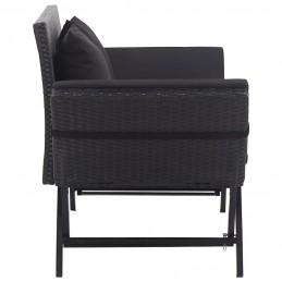 Acquista Panchina da Giardino con Cuscini 176 cm Nera in Polyrattan con riferimento GHV-46233 della ditta GARDENHOME