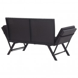 Acquista Panchina da Giardino con Cuscini 176 cm Nera in Polyrattan con riferimento GHV-46233 della ditta GARDENHOME