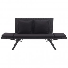 Acquista Panchina da Giardino con Cuscini 176 cm Nera in Polyrattan con riferimento GHV-46233 della ditta GARDENHOME