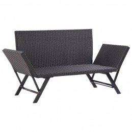 Acquista Panchina da Giardino con Cuscini 176 cm Nera in Polyrattan con riferimento GHV-46233 della ditta GARDENHOME