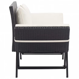 Acquista Panchina da Giardino con Cuscini 176 cm Nera in Polyrattan con riferimento GHV-46230 della ditta GARDENHOME