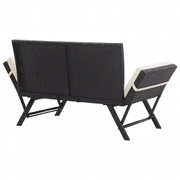 Acquista Panchina da Giardino con Cuscini 176 cm Nera in Polyrattan con riferimento GHV-46230 della ditta GARDENHOME