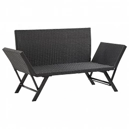 Acquista Panchina da Giardino con Cuscini 176 cm Nera in Polyrattan con riferimento GHV-46230 della ditta GARDENHOME